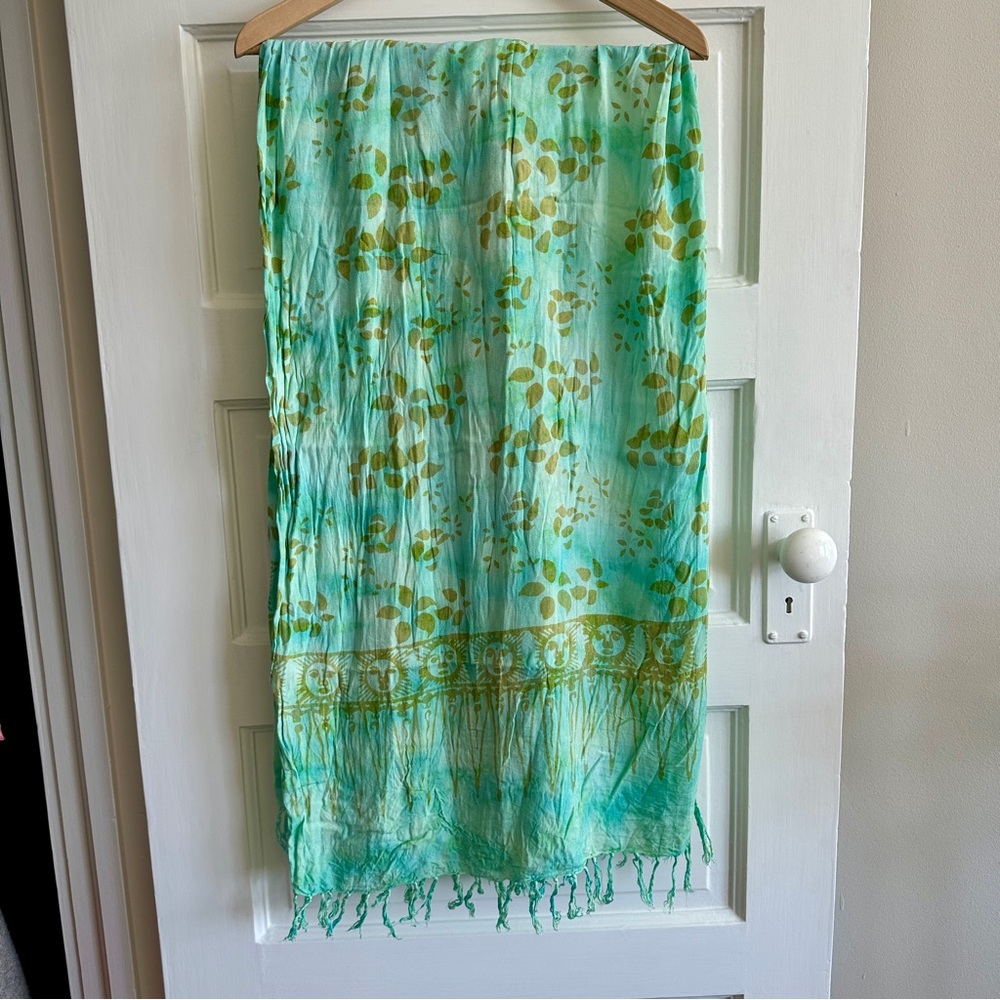 Floral‎ Green and Yellow Blanket/ Sarong